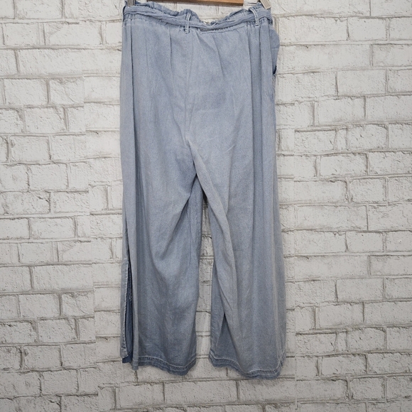 Rewash Light Blue Wide Leg Tie Waist Pants - Picture 7 of 16